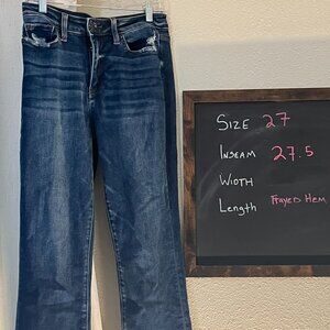 Straight Leg Distressed Vervet Jeans